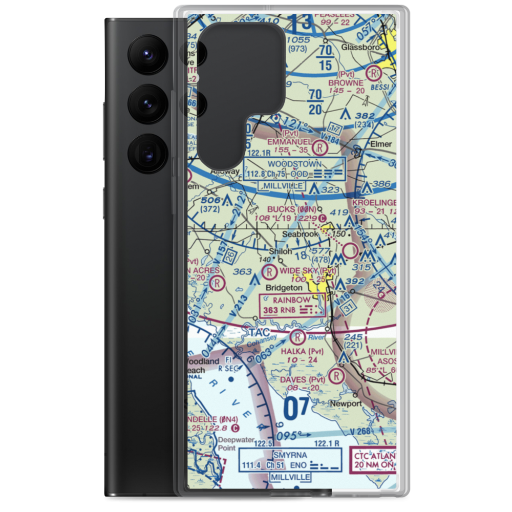 Woodcrest Farms Airstrip (JY17) VFR Sectional Samsung Case Samsung Galaxy S22 Ultra model shown