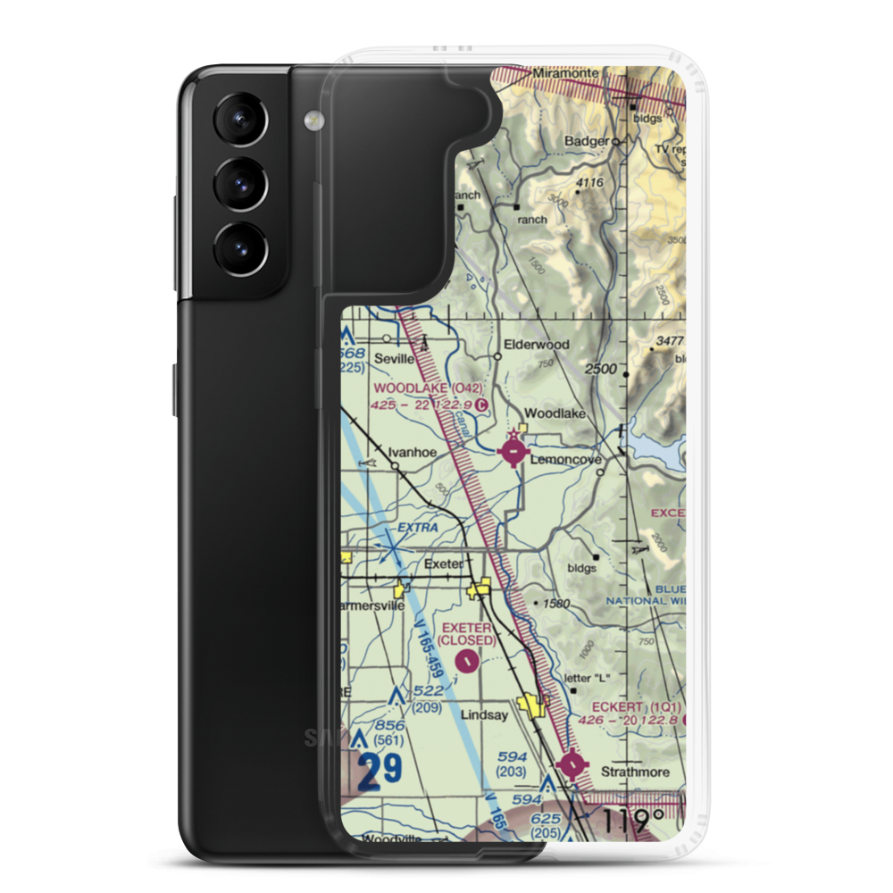 Woodlake Airport (O42) VFR Sectional Samsung Case Samsung Galaxy S21 Plus model shown