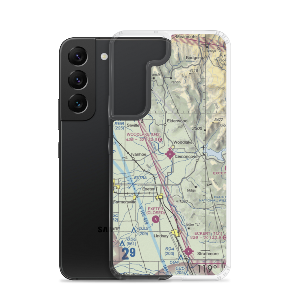 Woodlake Airport (O42) VFR Sectional Samsung Case Samsung Galaxy S22 model shown