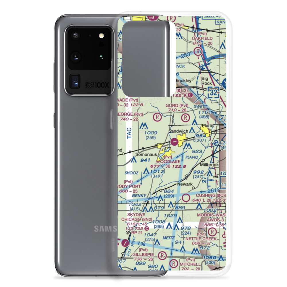 Woodlake Landing Airport (IS65) VFR Sectional Samsung Case Samsung Galaxy S20 Ultra model shown