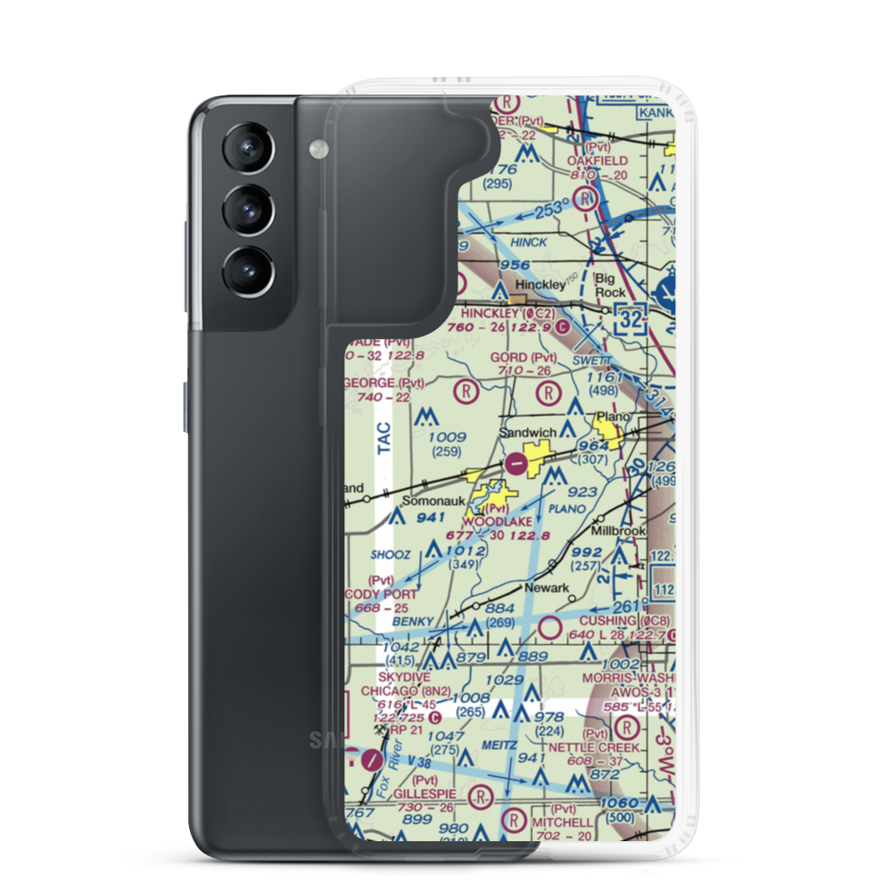 Woodlake Landing Airport (IS65) VFR Sectional Samsung Case Samsung Galaxy S21 model shown