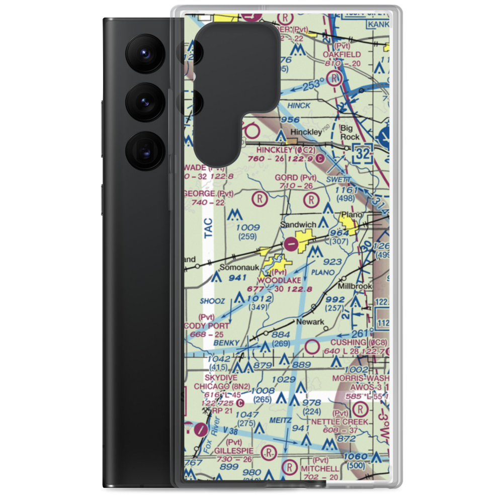 Woodlake Landing Airport (IS65) VFR Sectional Samsung Case Samsung Galaxy S22 Ultra model shown