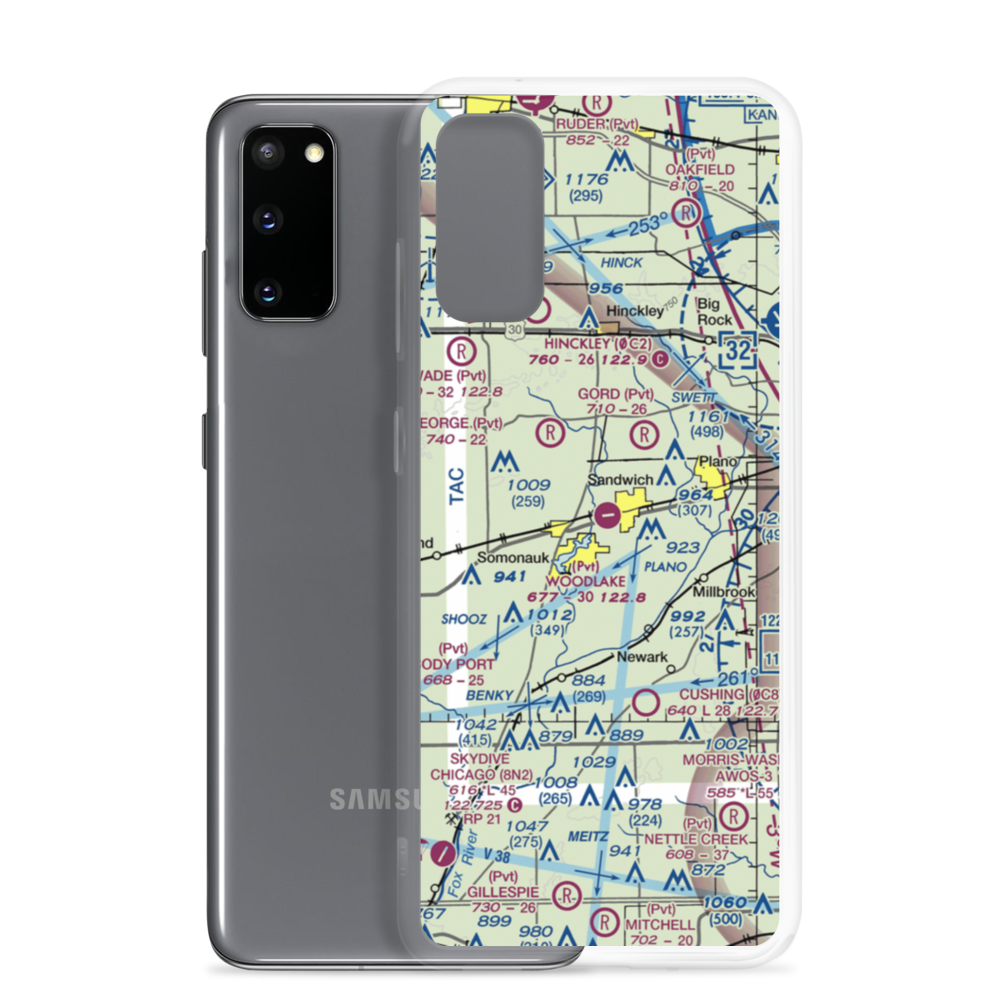 Woodlake Landing Airport (IS65) VFR Sectional Samsung Case Samsung Galaxy S20 model shown