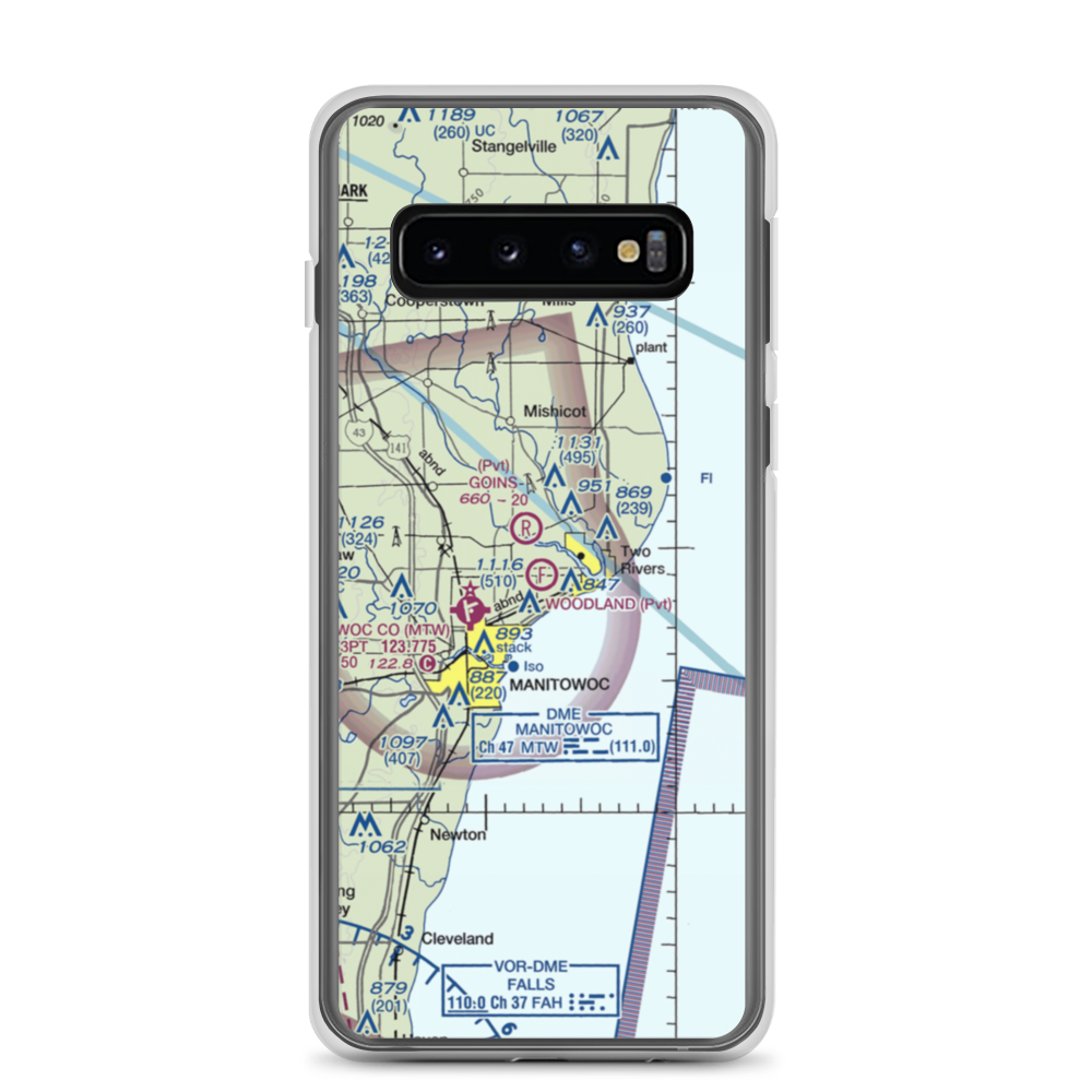 Woodland Airstrip (3WN7) VFR Sectional Samsung Case Samsung Galaxy S10 model shown