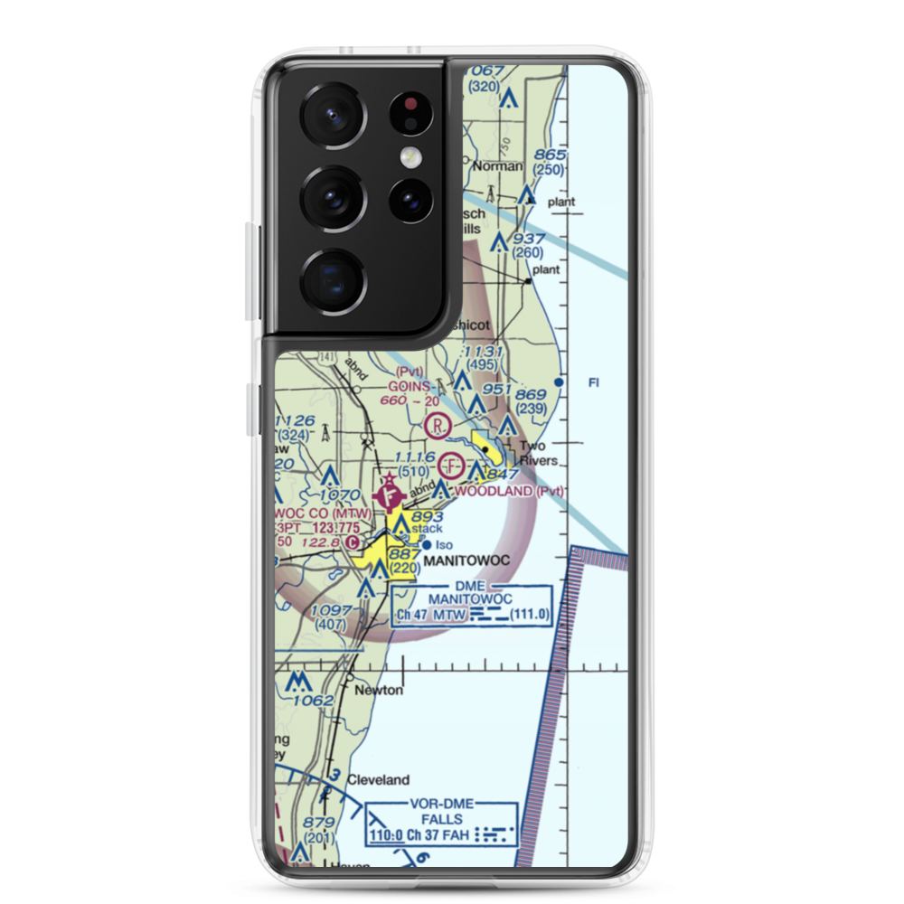 Woodland Airstrip (3WN7) VFR Sectional Samsung Case Samsung Galaxy S21 Ultra model shown