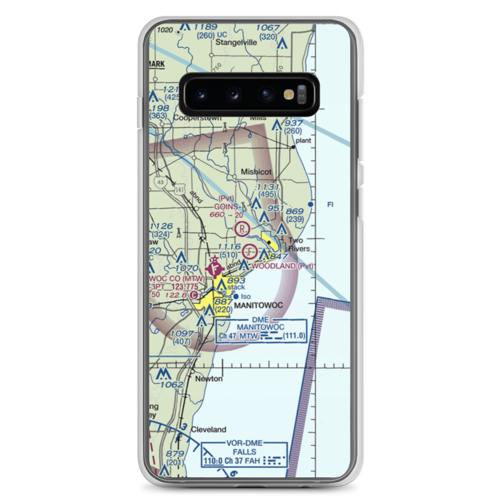 Woodland Airstrip (3WN7) VFR Sectional Samsung Case Samsung Galaxy S10+ model shown
