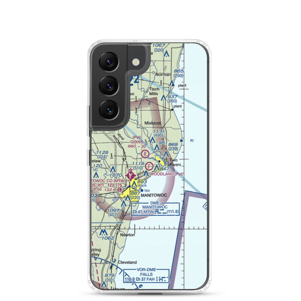 Woodland Airstrip (3WN7) VFR Sectional Samsung Case Samsung Galaxy S22 model shown