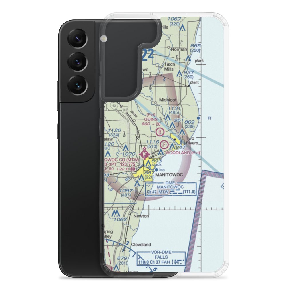 Woodland Airstrip (3WN7) VFR Sectional Samsung Case Samsung Galaxy S22 Plus model shown