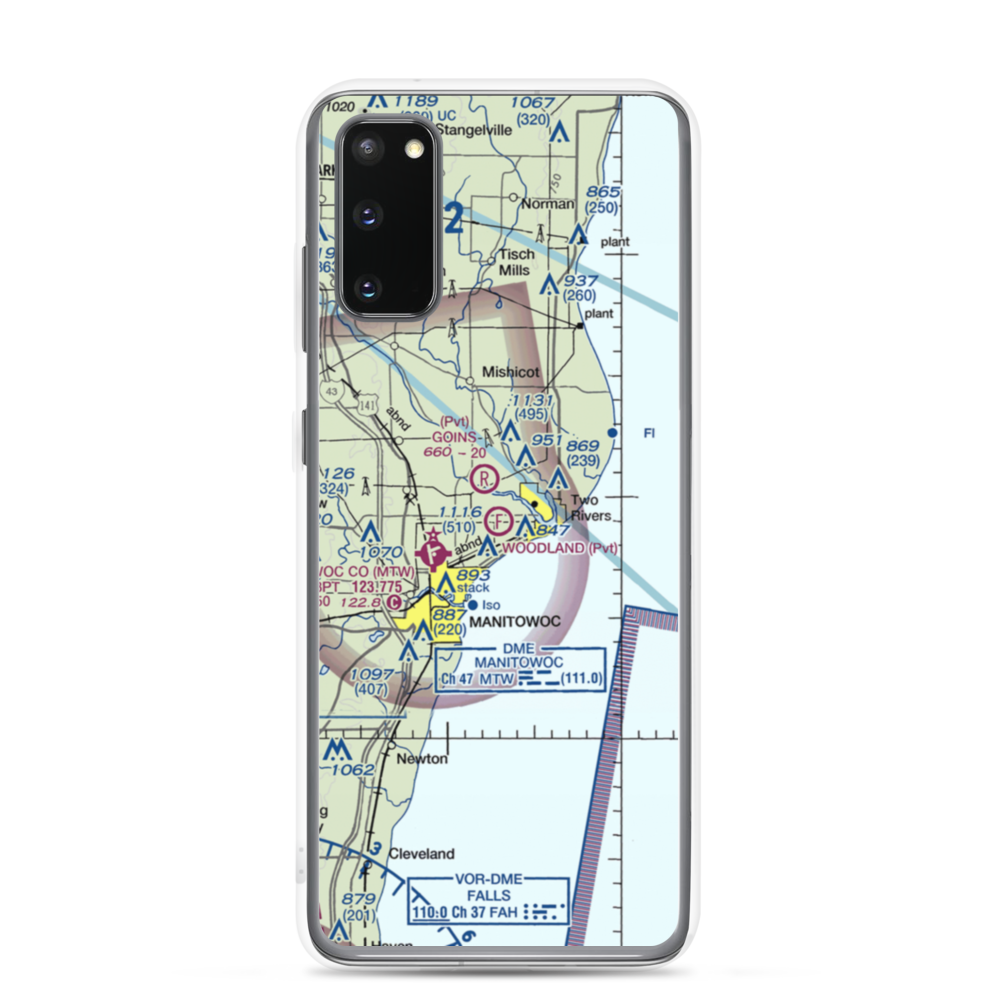 Woodland Airstrip (3WN7) VFR Sectional Samsung Case Samsung Galaxy S20 model shown