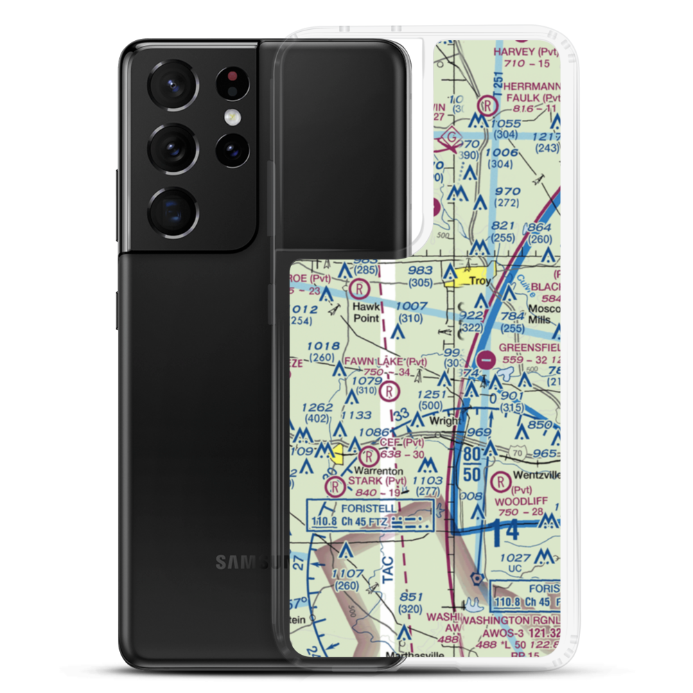 Woodland Airstrip (MU89) VFR Sectional Samsung Case Samsung Galaxy S21 Ultra model shown