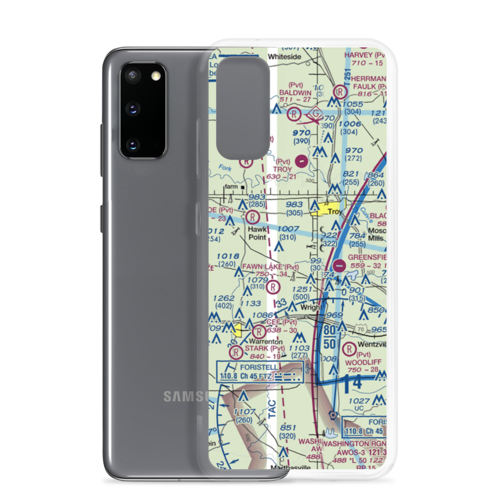 Woodland Airstrip (MU89) VFR Sectional Samsung Case Samsung Galaxy S20 model shown