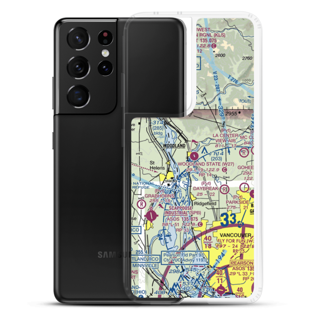 Woodland State Airport (W27) VFR Sectional Samsung Case Samsung Galaxy S21 Ultra model shown