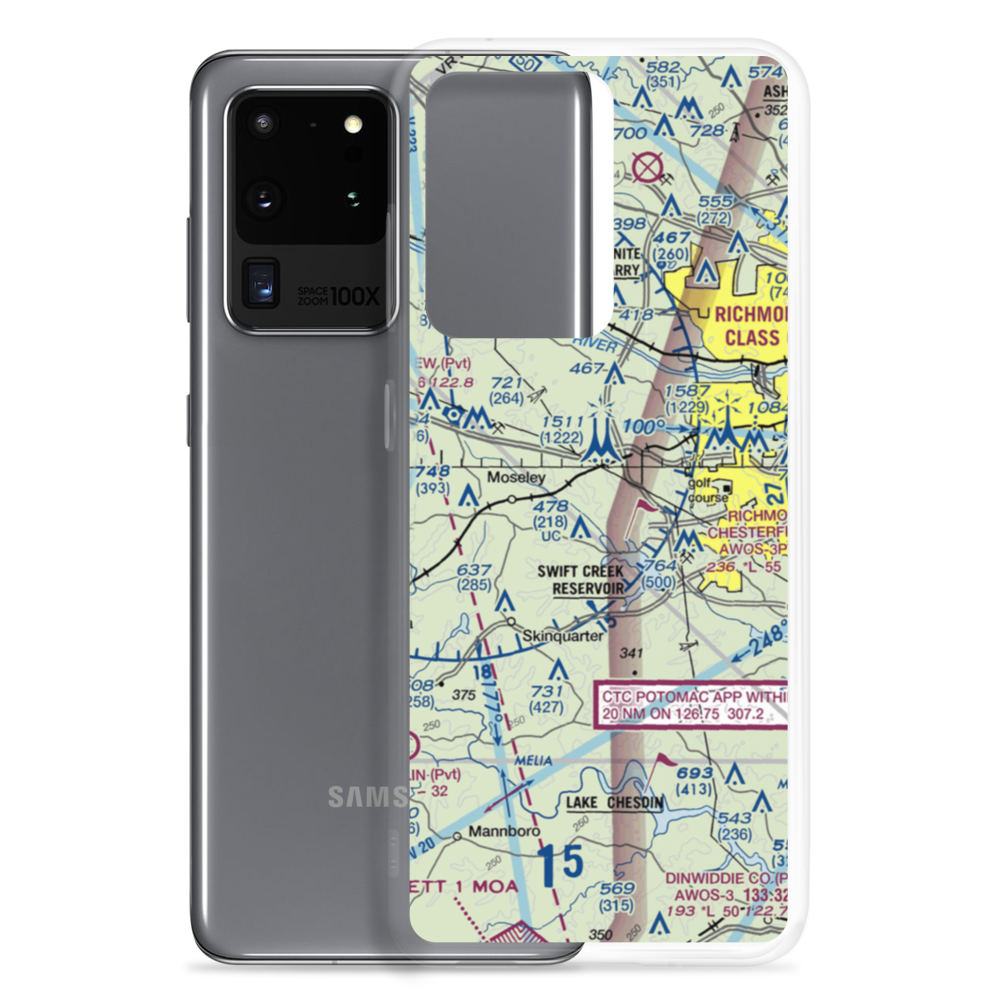 Woodle Airport (VA80) VFR Sectional Samsung Case Samsung Galaxy S20 Ultra model shown