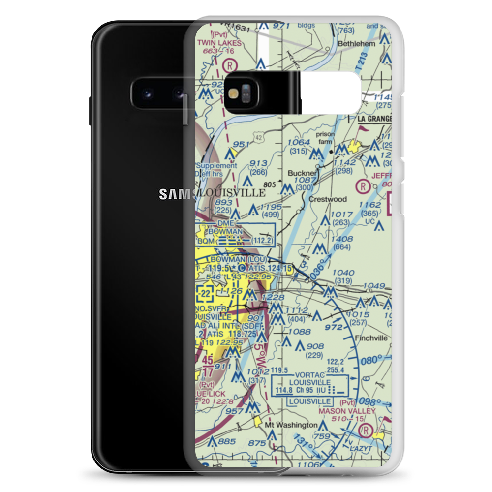 Woodledge Farm Airport (82KY) VFR Sectional Samsung Case Samsung Galaxy S10+ model shown