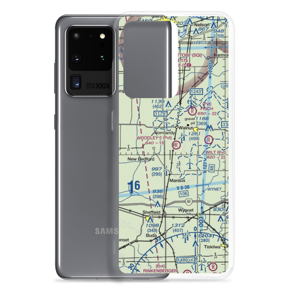 Woodley 2 Airport (5IL8) VFR Sectional Samsung Case Samsung Galaxy S20 Ultra model shown