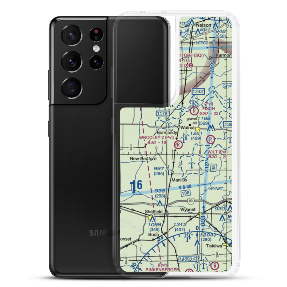 Woodley 2 Airport (5IL8) VFR Sectional Samsung Case Samsung Galaxy S21 Ultra model shown