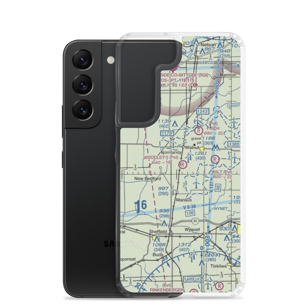 Woodley 2 Airport (5IL8) VFR Sectional Samsung Case Samsung Galaxy S22 model shown