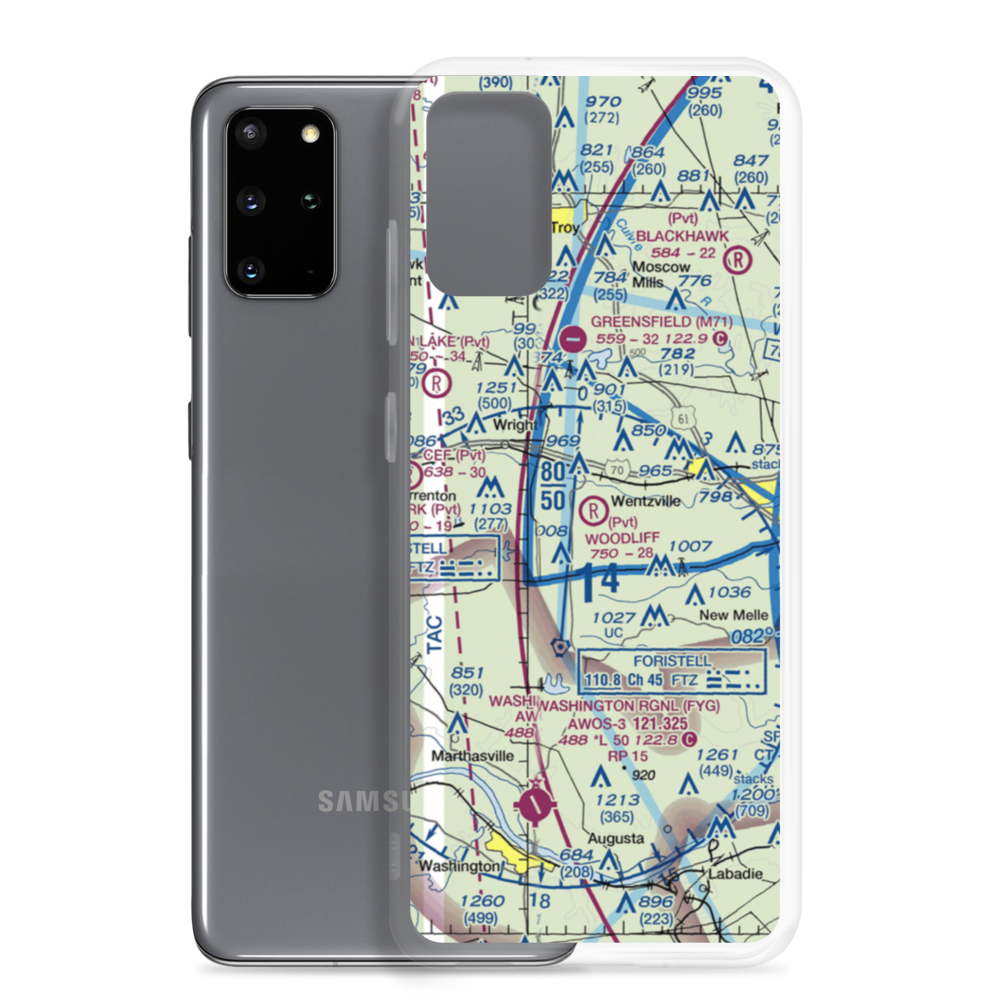 Woodliff Airpark (98MO) VFR Sectional Samsung Case Samsung Galaxy S20 Plus model shown
