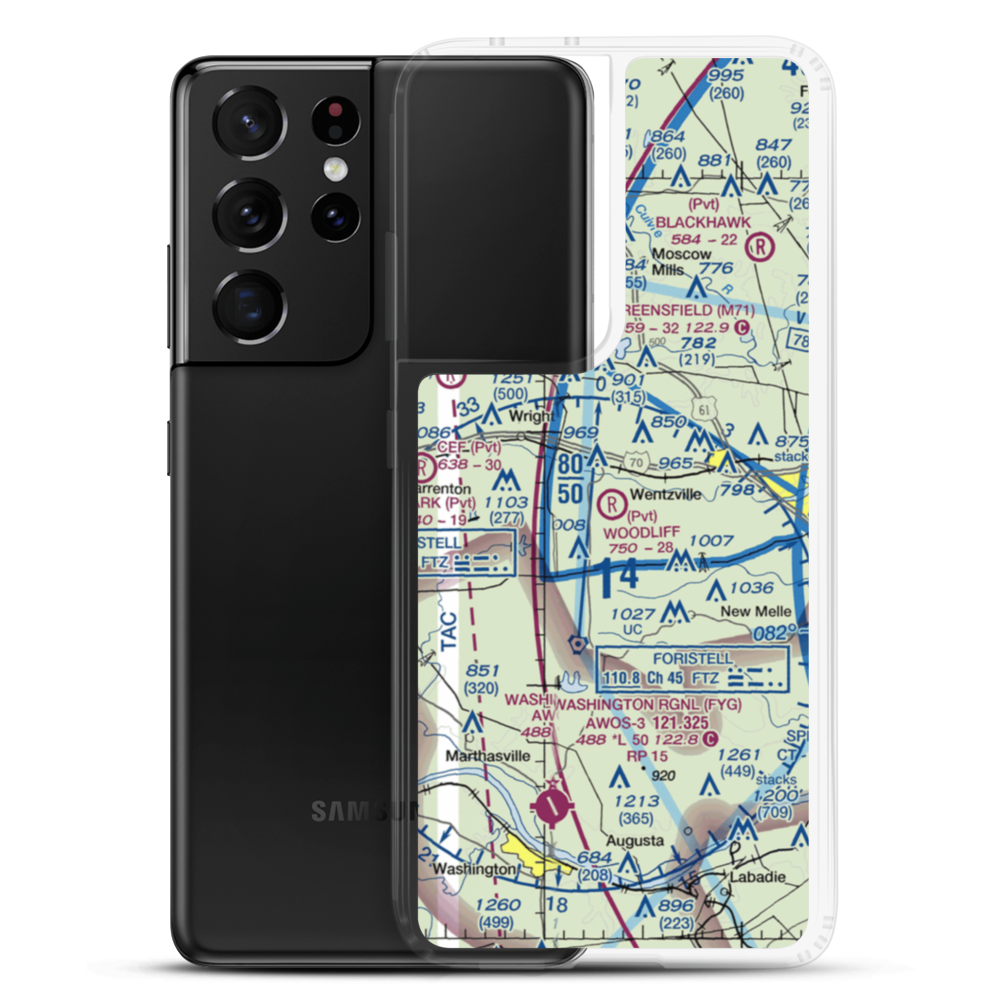 Woodliff Airpark (98MO) VFR Sectional Samsung Case Samsung Galaxy S21 Ultra model shown