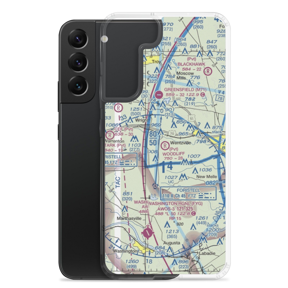 Woodliff Airpark (98MO) VFR Sectional Samsung Case Samsung Galaxy S22 Plus model shown