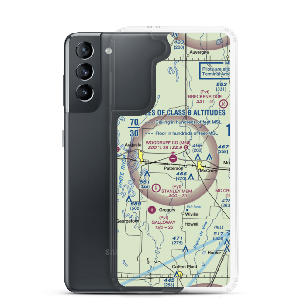 Woodruff County Airport (M60) VFR Sectional Samsung Case Samsung Galaxy S21 model shown