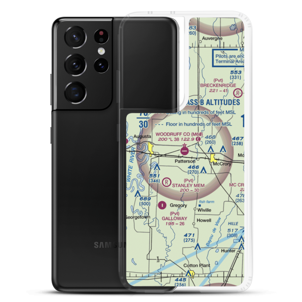 Woodruff County Airport (M60) VFR Sectional Samsung Case Samsung Galaxy S21 Ultra model shown