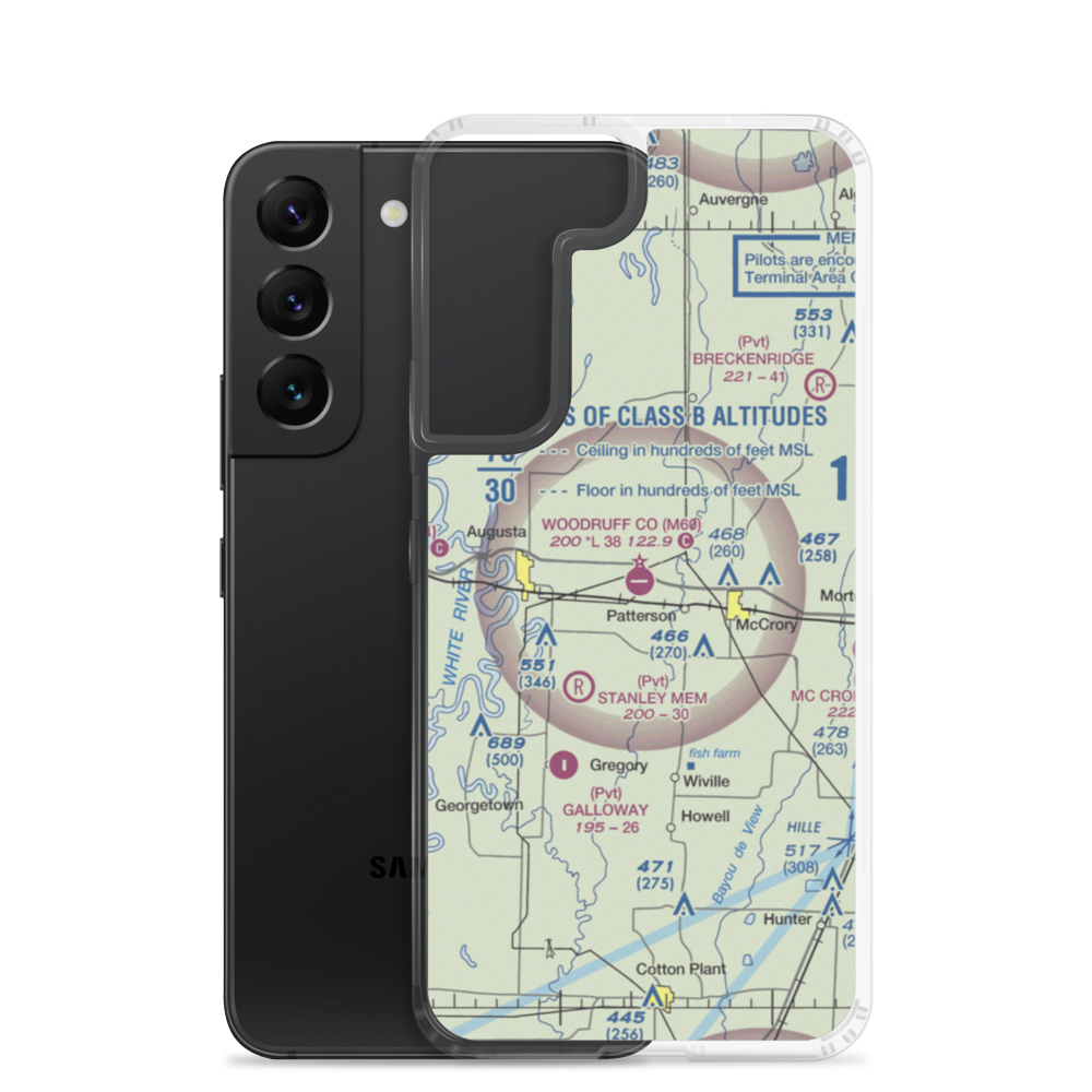 Woodruff County Airport (M60) VFR Sectional Samsung Case Samsung Galaxy S22 model shown