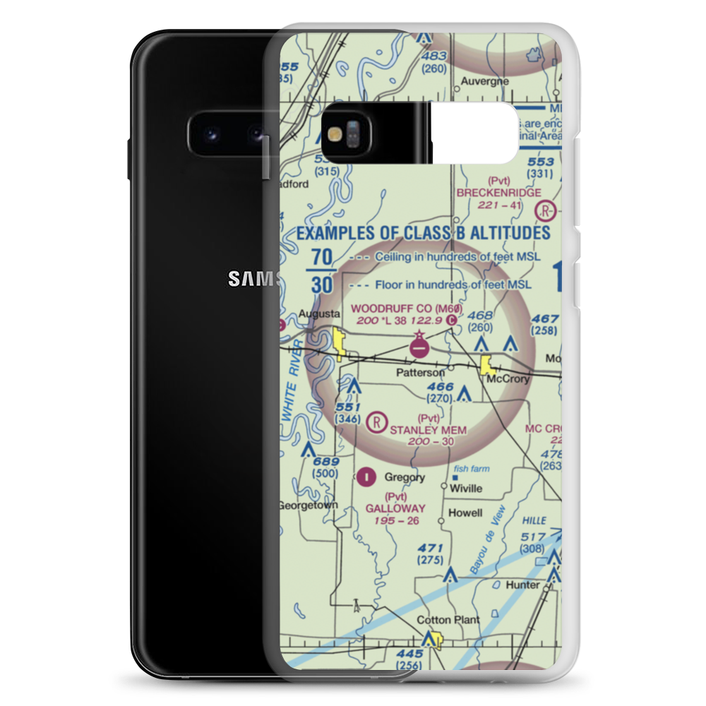 Woodruff County Airport (M60) VFR Sectional Samsung Case Samsung Galaxy S10+ model shown