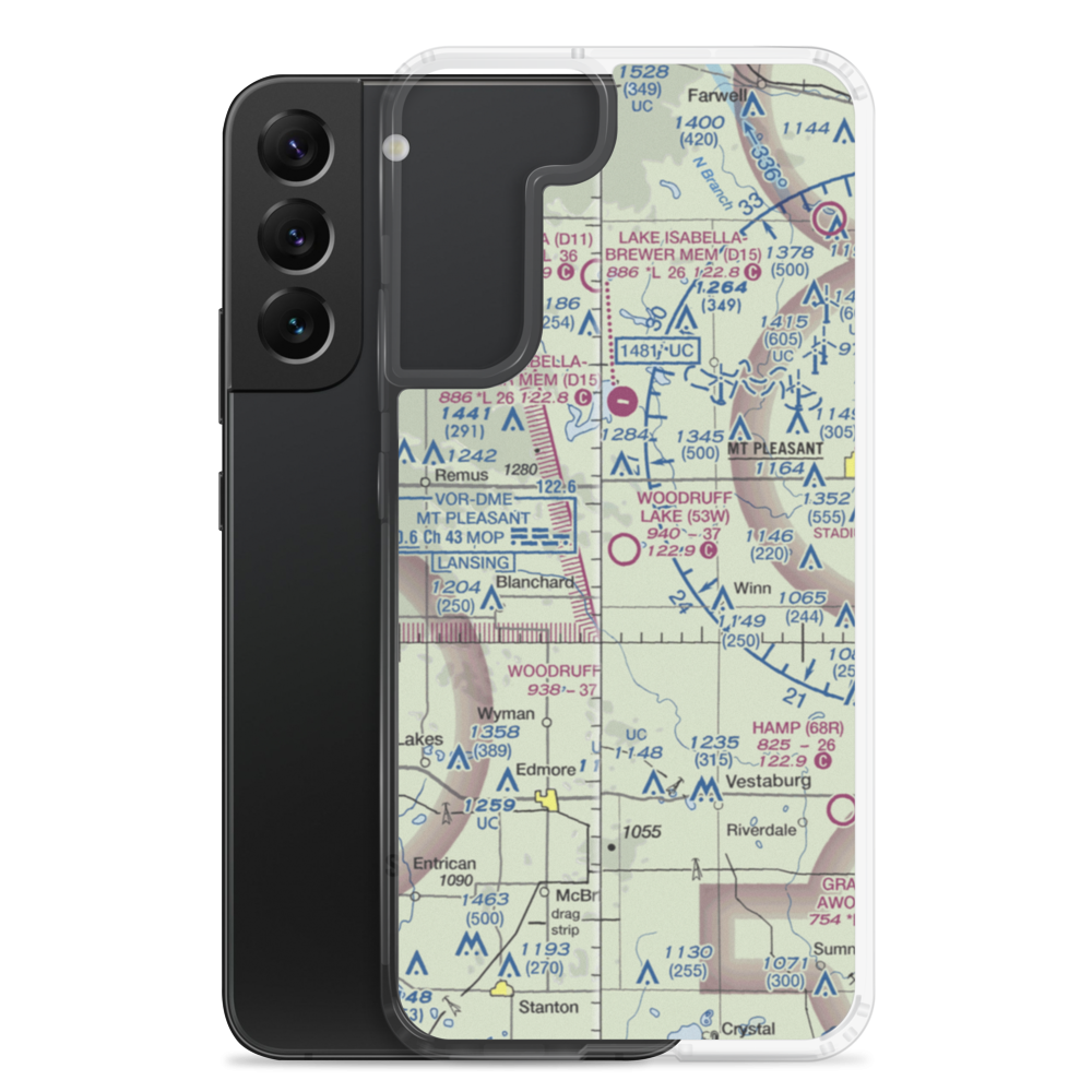 Woodruff Lake Airport (53W) VFR Sectional Samsung Case Samsung Galaxy S22 Plus model shown