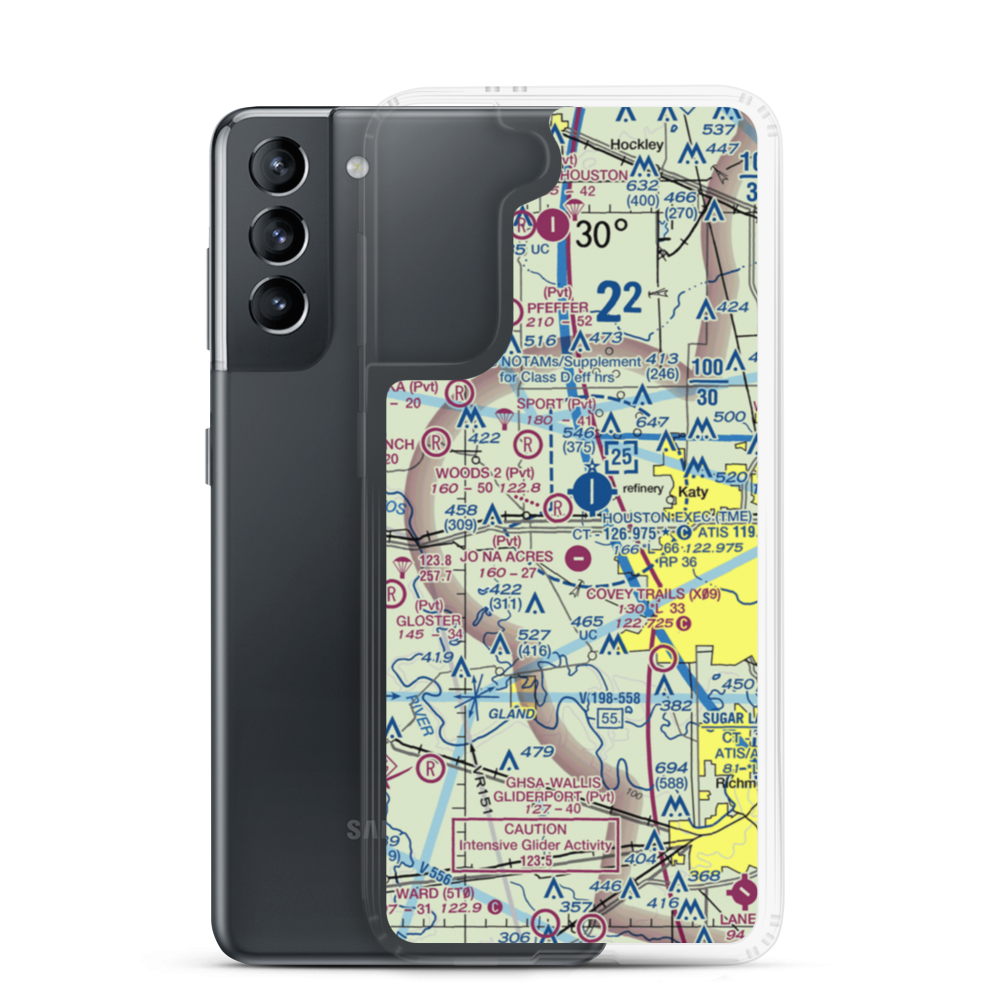 Woods Airport (77TX) VFR Sectional Samsung Case Samsung Galaxy S21 model shown