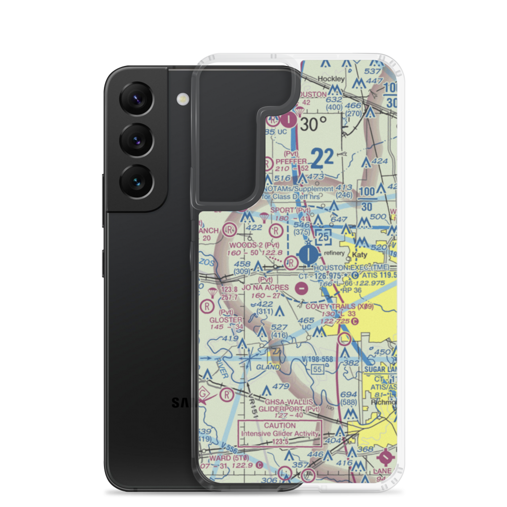 Woods Airport (77TX) VFR Sectional Samsung Case Samsung Galaxy S22 model shown