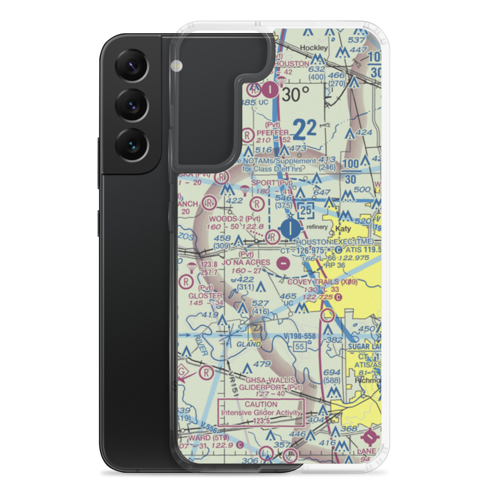 Woods Airport (77TX) VFR Sectional Samsung Case Samsung Galaxy S22 Plus model shown