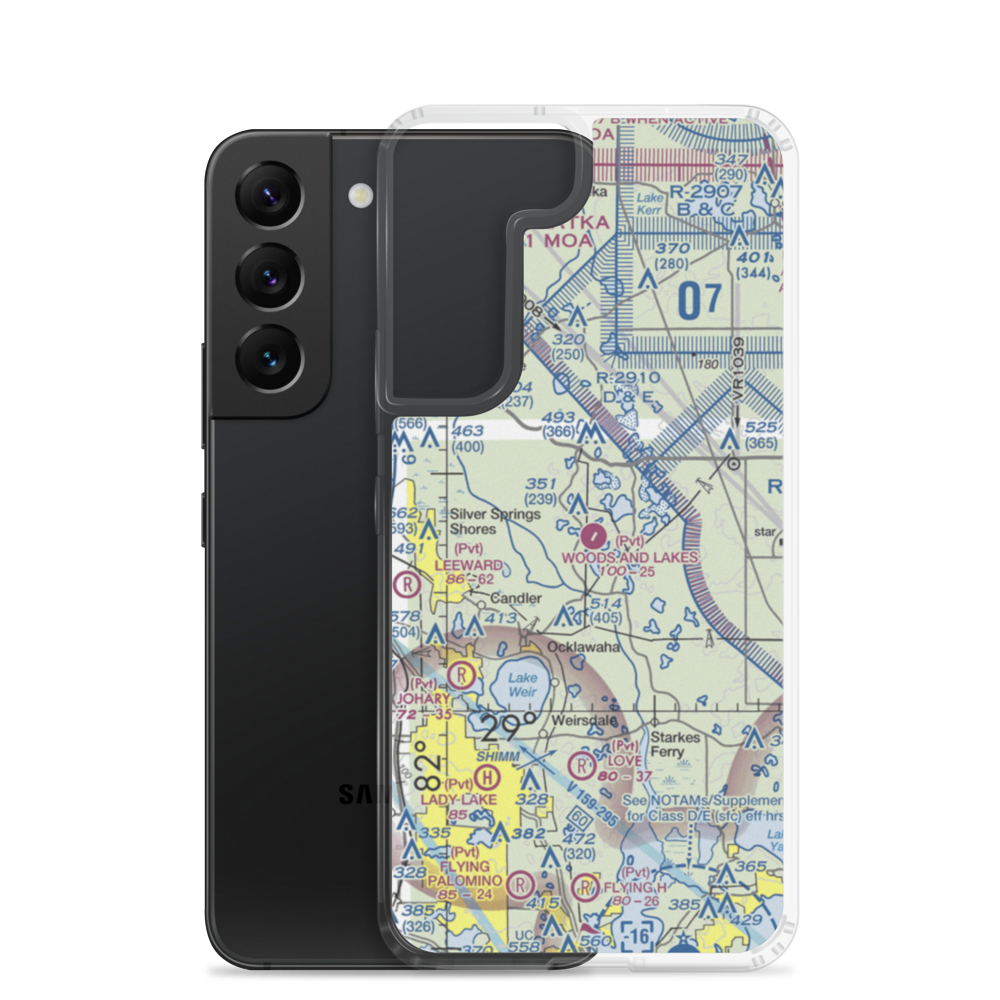 Woods and Lakes Airpark (FA38) VFR Sectional Samsung Case Samsung Galaxy S22 model shown