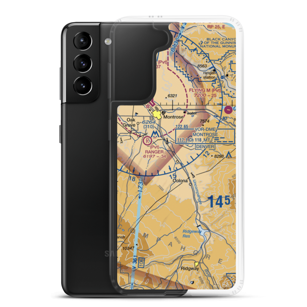 Woods STOLport (73CO) VFR Sectional Samsung Case Samsung Galaxy S21 Plus model shown