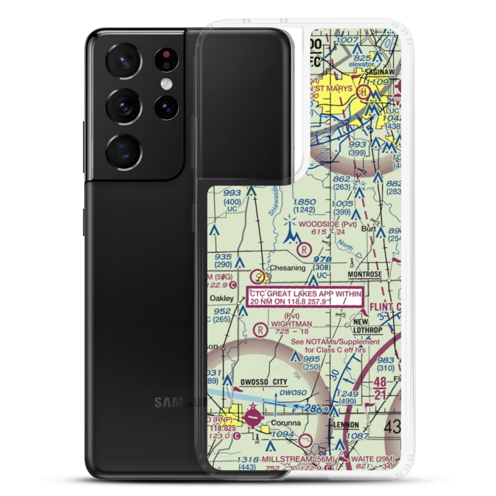 Woodside Airport (2MI0) VFR Sectional Samsung Case Samsung Galaxy S21 Ultra model shown
