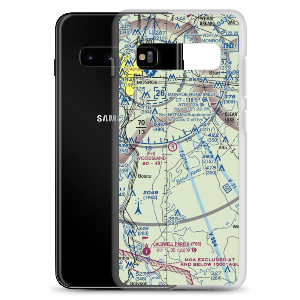 Woodsland Plantation Airport (40LA) VFR Sectional Samsung Case Samsung Galaxy S10+ model shown