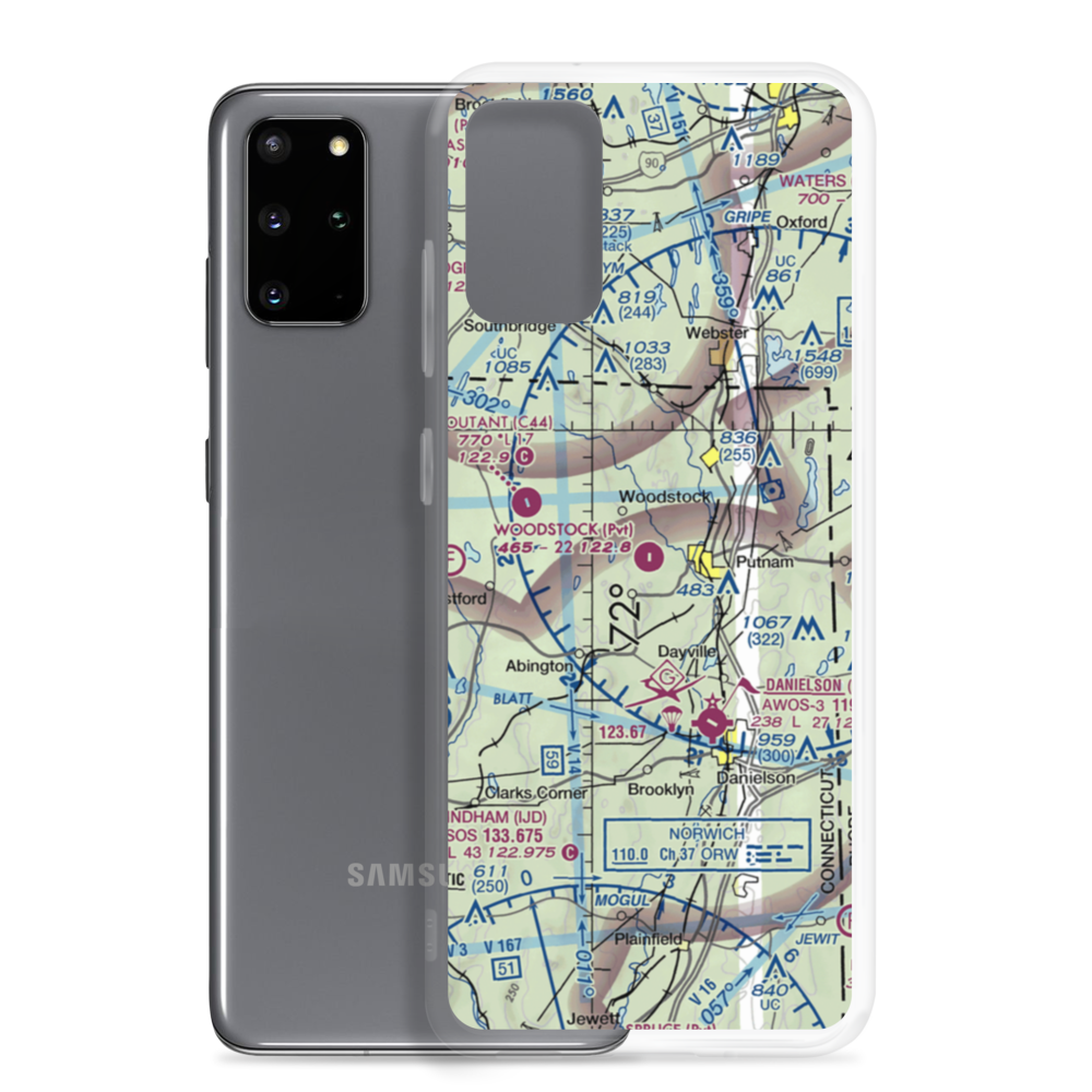 Woodstock Airport (64CT) VFR Sectional Samsung Case Samsung Galaxy S20 Plus model shown