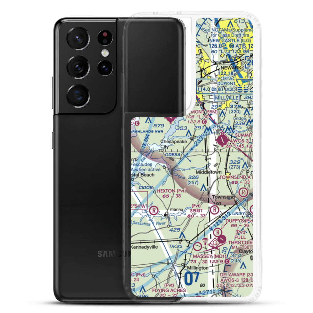 Woodstock Airport (MD03) VFR Sectional Samsung Case Samsung Galaxy S21 Ultra model shown