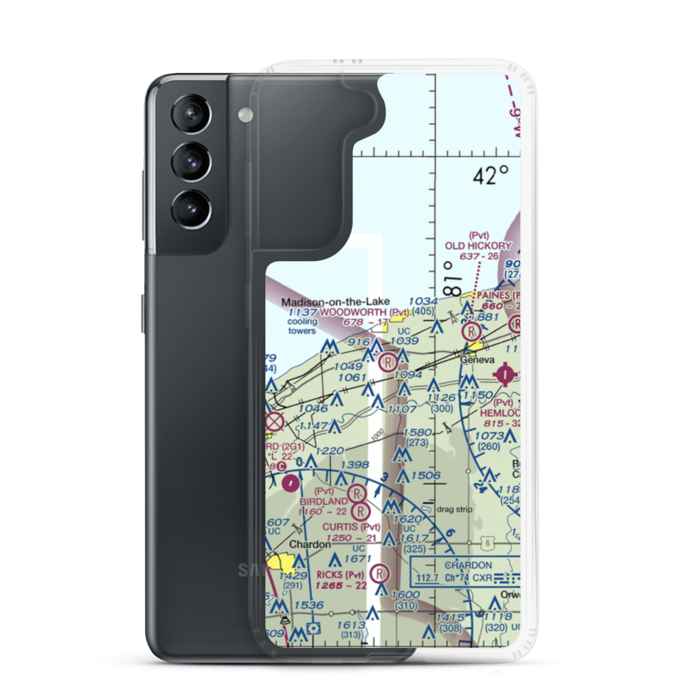 Woodworth Airport (OH03) VFR Sectional Samsung Case Samsung Galaxy S21 model shown