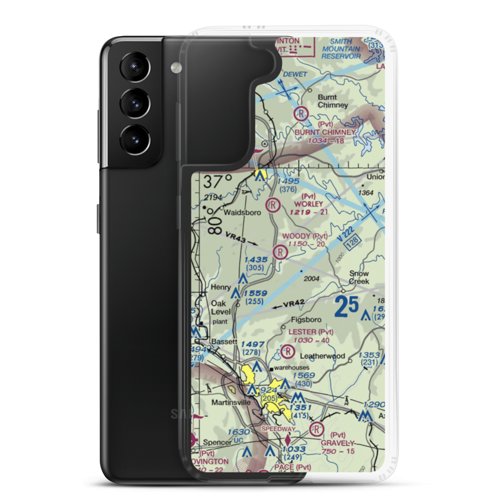 Woody Field Airport (VG40) VFR Sectional Samsung Case Samsung Galaxy S21 Plus model shown