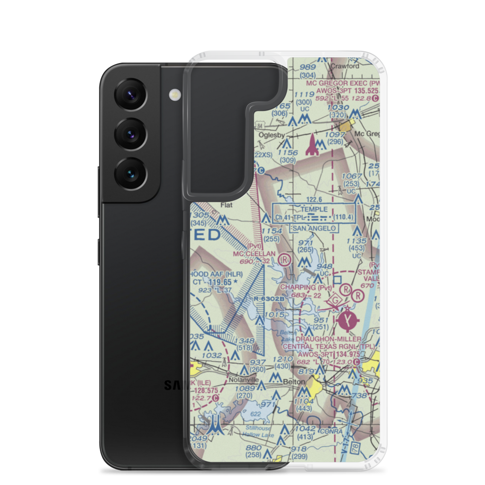 Woody Mc Clellan Ranch Airport (19TX) VFR Sectional Samsung Case Samsung Galaxy S22 model shown