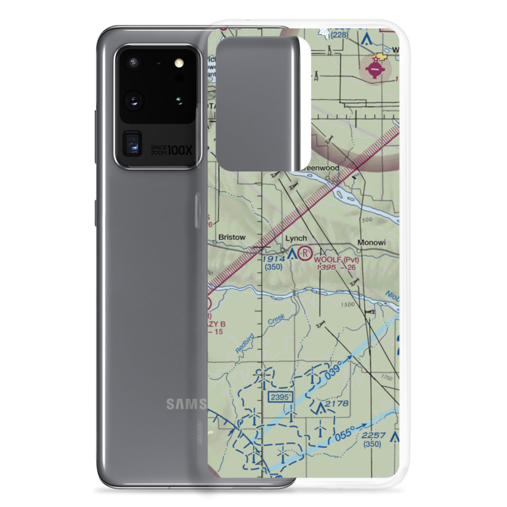 Woolf Brothers Airport (NE06) VFR Sectional Samsung Case Samsung Galaxy S20 Ultra model shown