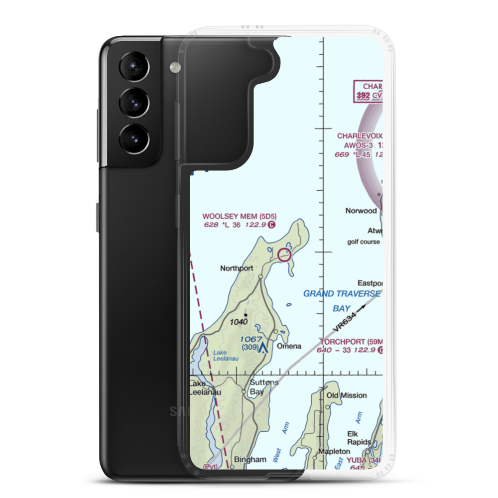 Woolsey Memorial Airport (5D5) VFR Sectional Samsung Case Samsung Galaxy S21 Plus model shown