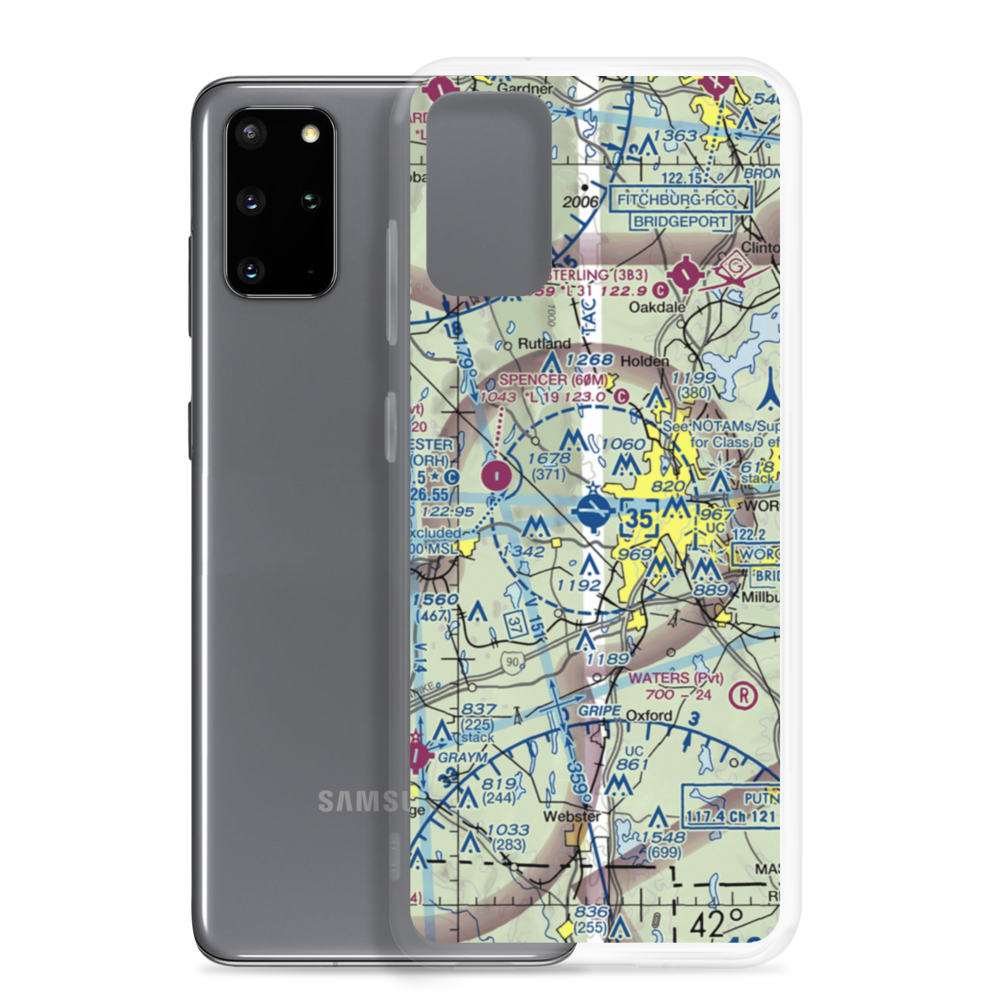 Worcester Regional Airport (ORH) VFR Sectional Samsung Case Samsung Galaxy S20 Plus model shown
