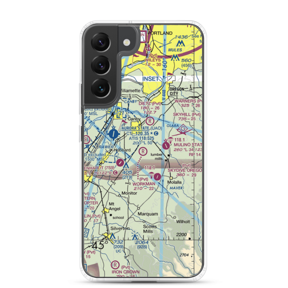 Workman Airpark (OR41) VFR Sectional Samsung Case Samsung Galaxy S22 Plus model shown