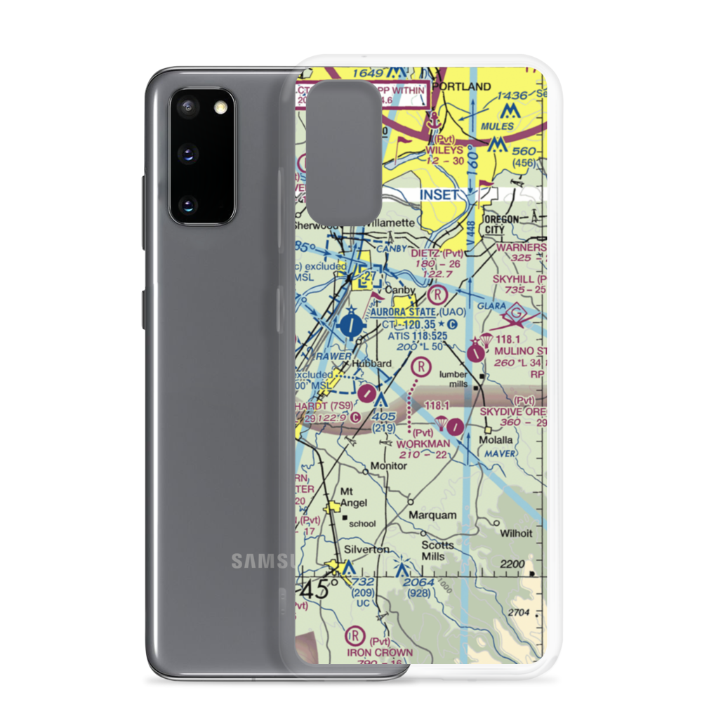 Workman Airpark (OR41) VFR Sectional Samsung Case Samsung Galaxy S20 model shown