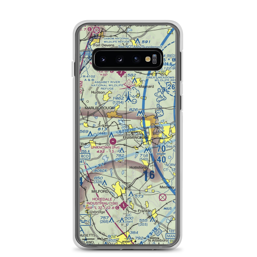 Wormid Airport (08MA) VFR Sectional Samsung Case Samsung Galaxy S10 model shown