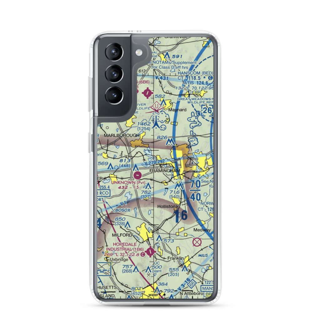 Wormid Airport (08MA) VFR Sectional Samsung Case Samsung Galaxy S21 model shown