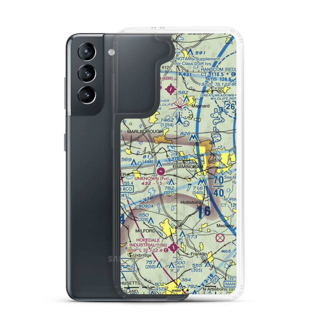 Wormid Airport (08MA) VFR Sectional Samsung Case Samsung Galaxy S21 model shown