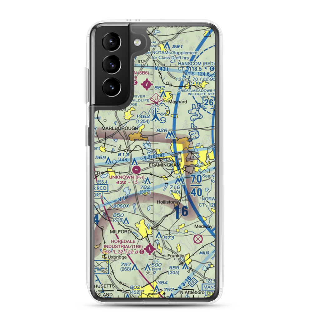 Wormid Airport (08MA) VFR Sectional Samsung Case Samsung Galaxy S21 Plus model shown